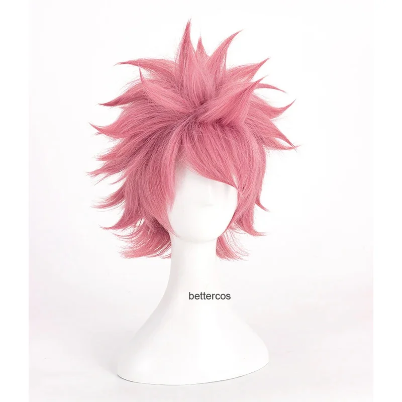 

COSda@Etherious Natsu Dragneel Cosplay Wigs Short Pink Shaggy Layered Heat Resistant Synthetic Hair Wig + Wig CapCOSda@