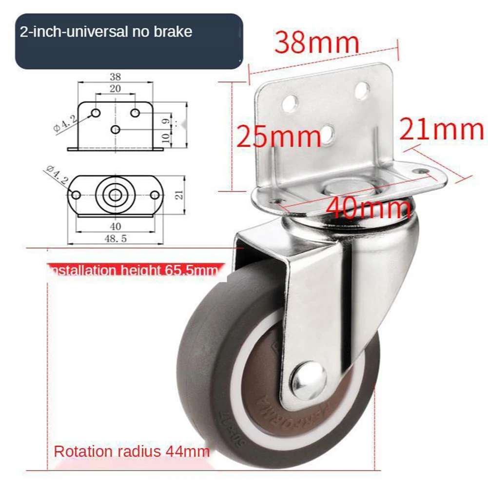

Universals Swivel Casters For Table Chair Sofa With/without Brake Heavy Duty Furniture Wheel Castor Silent Trolley Wheel