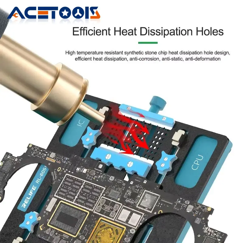 

RELIFE RL-605 Pro laptop Motherboard Fixture Chip Repair Rotating Clamp for Motherboard Repair Chip Removal Glue Rotating Fixing