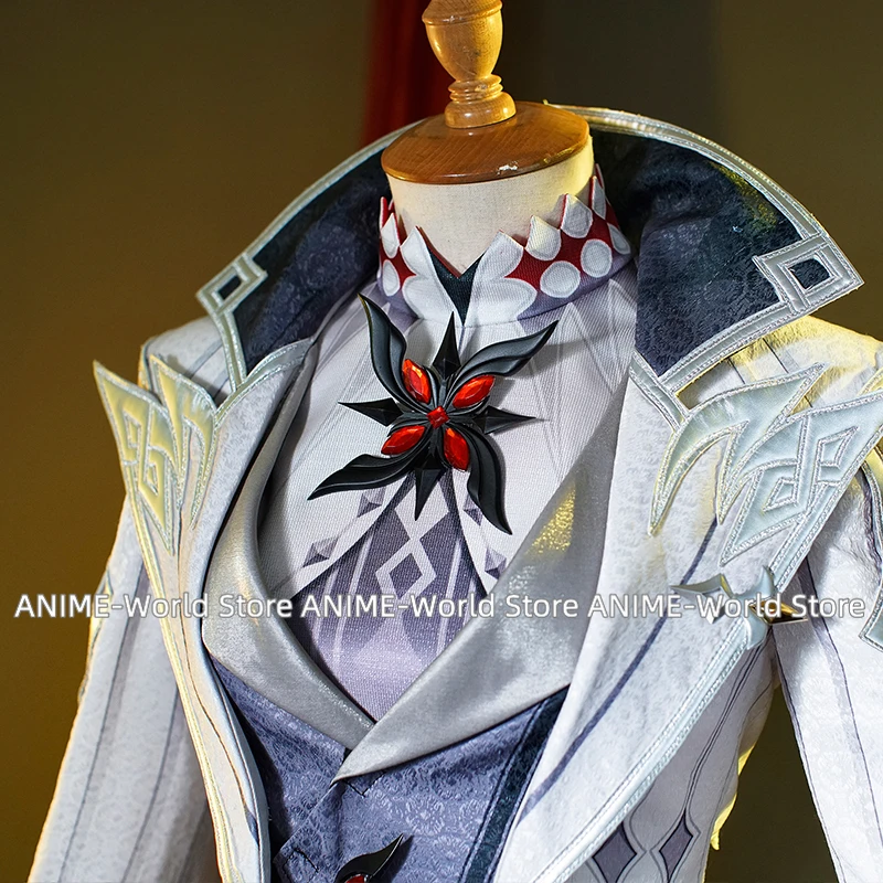 Game Genshin Impact Arlecchino Cosplay Costume Fatui Servant Snezhnaya Halloween Costumes Women And Men Tuxedo Uniform