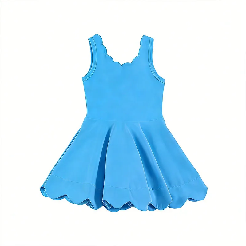 Solid Color Sleeveless Tank Dress For Girls, European Style Casual Sports Daily Home Wear Loose Kids Dress