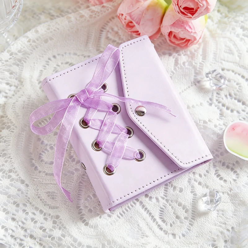 1pc Beautiful English Strap Style Card Album High Beauty Star Small Card Storage Polaroid Album