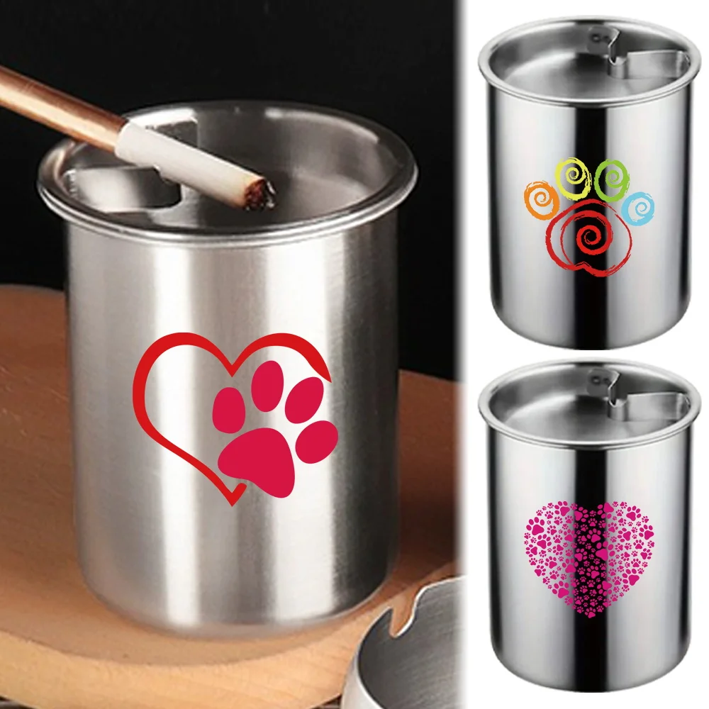 Fashion Footprints Series Cool Ashtray Cigarette Smoking Outdoor Portable Cleaning Ashtray with Lid Gadgets Cigarettes Ashtray