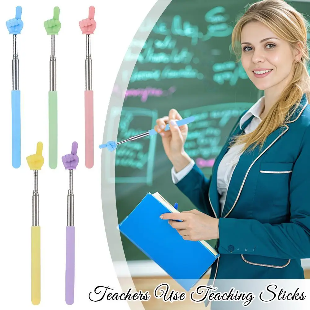 2/5Pcs Telescopic Reading Stick Reading Finger Extension Point Reading Stick Whip And Baton Teachers Use Teaching Sticks