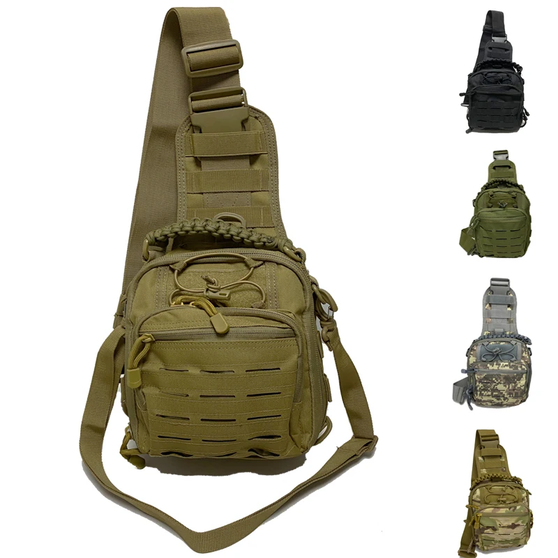 

Oxford Tactical Molle Laser Punching Bag Men's Crossbody Bag For Hiking Camping Climbing Portable Shoulder Bag