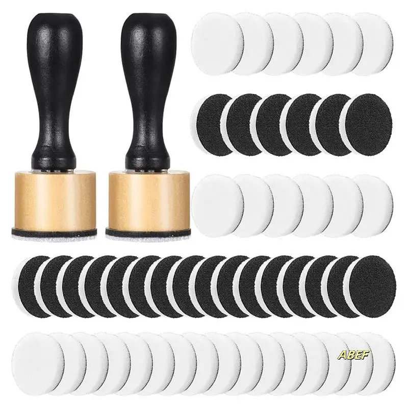 62 عبوة من أدوات مزج الحبر - قطعتان من أدوات توزيع الحبر الصغيرة و60 قطعة من وسادات الرغوة البديلة، أداة مزج خلط دهانات الحبر