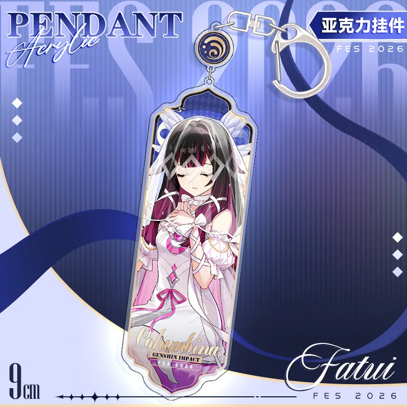 1Pc Anime Game Genshin Impact Tartaglia Columbina Anime Themed Keychain Postcard Card Set Unique Collectible Gift Souvenir Acces