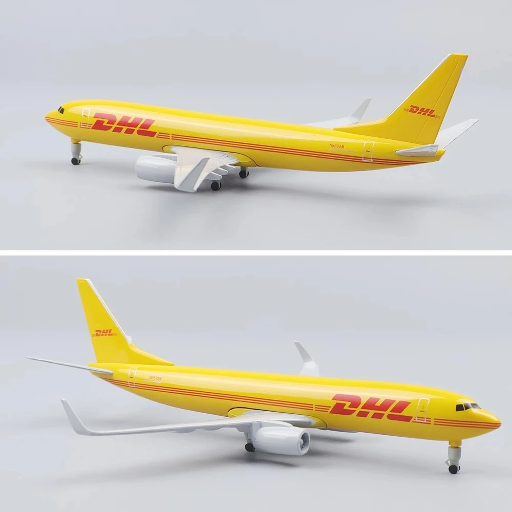 20cm DHL B737 Airlines 1/400 Desk Decorations Model Planes Alloy Material Aviation Figures Collection Plane Miniature Items With