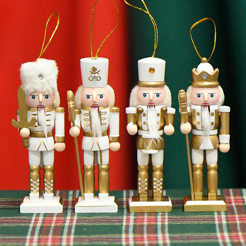 1Pcs 13cm Nutcracker Miniatures Nutcracker Puppet Ornaments Creative Desktop Decoration Cartoons Walnuts Soldiers Band Dolls