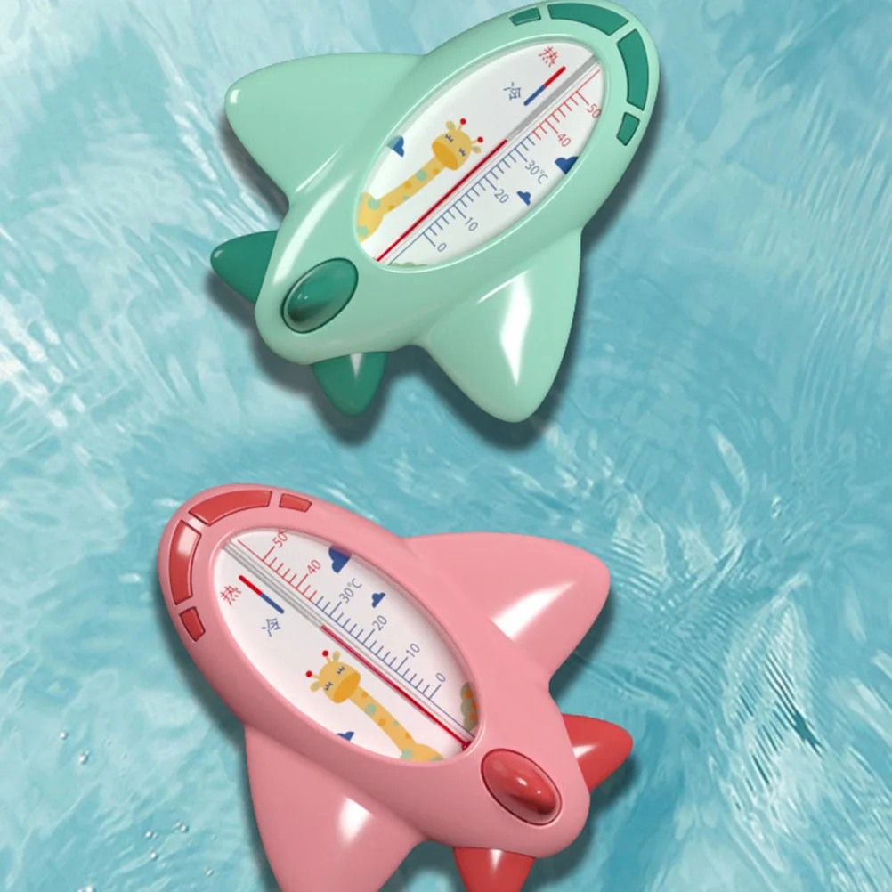 

Детский термометр для ванны, зеленая форма самолета, полипропиленовый материал, быстрое измерение температуры, взрывозащищенная, гладкая, полированная, мультяшная ванна