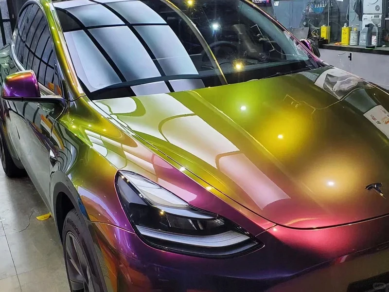 

ПЭТ глянцевая красочная виниловая пленка Danxia Хамелеон автомобильная пленка самоклеящаяся наклейка