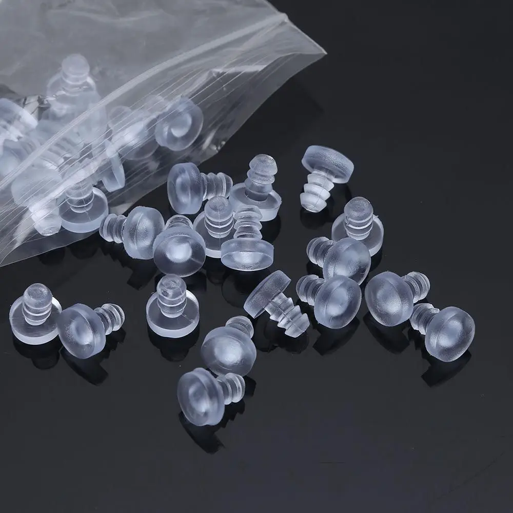 20pcs PVC Soft Clear Transparent Rubber Embedded Furniture Table Chair Leg Glide Slide Pad Floor Protector Shockproof