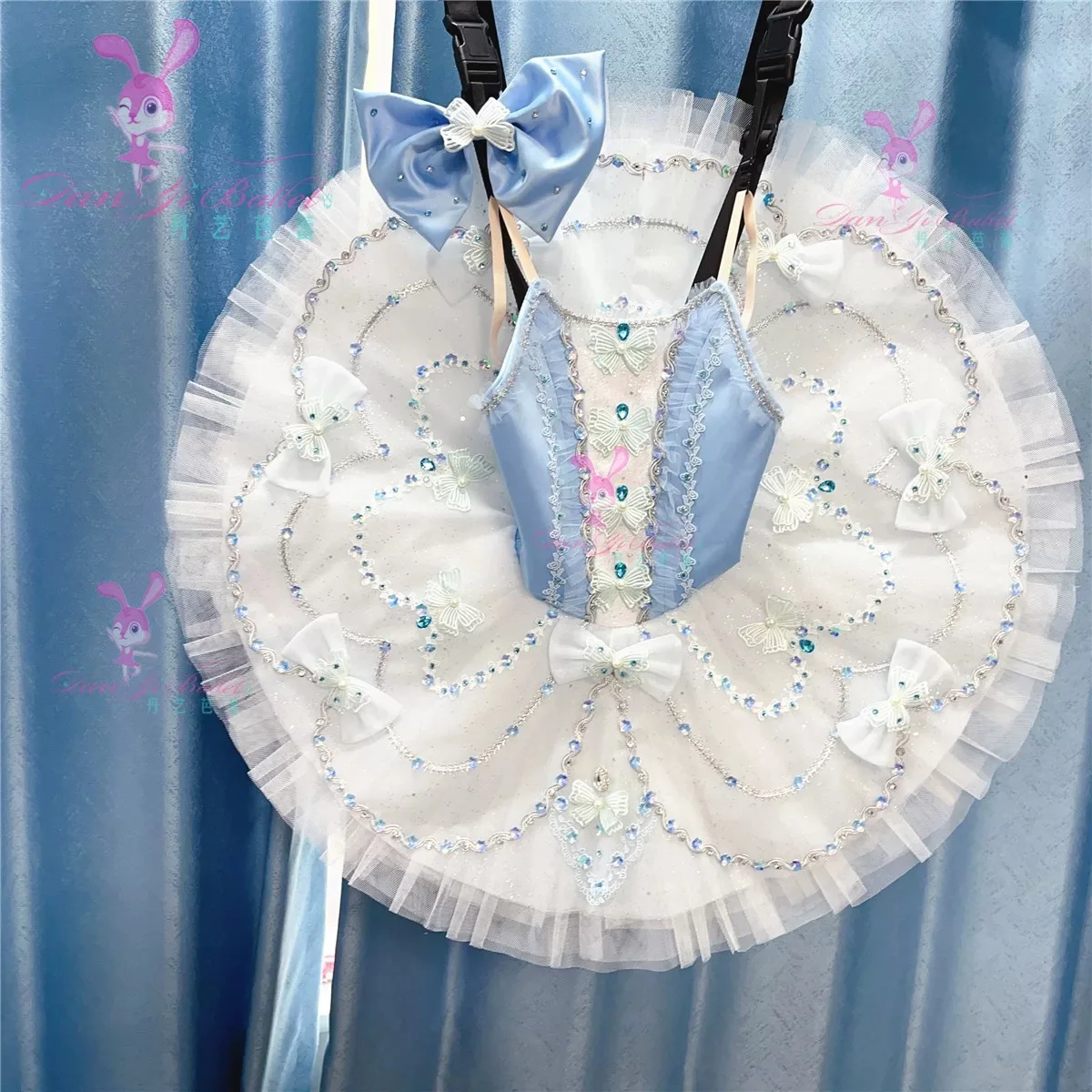 Danyi professional adult children's ballet dress women light blue fairy doll tutu dress competition dress