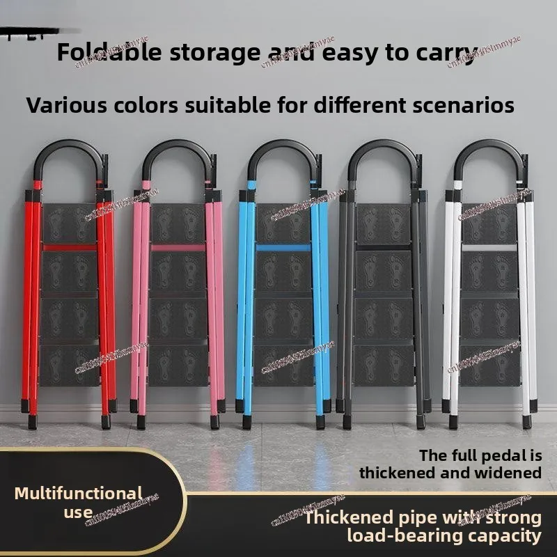 Disassembling Ladders  Household Folding  Thickened Carbon Steel Herringbone  Mobile Stairs Anti-slide Household Multi-function