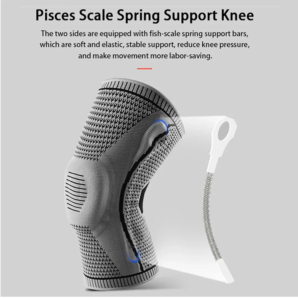 Knee Brace Patella Medial Support Strong Meniscus Silicone Compression Protection Sport Knee Pads Running Basketball