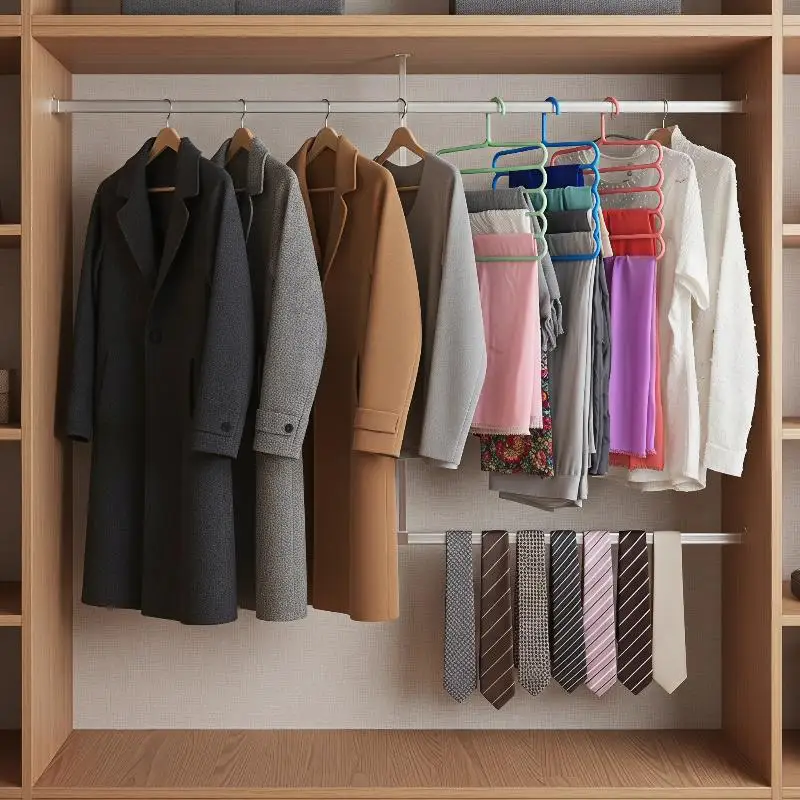 New Multi Layer 5-Tier Pants Hanger Space Saving Slip Resistant Adjustable Design For Household Storage