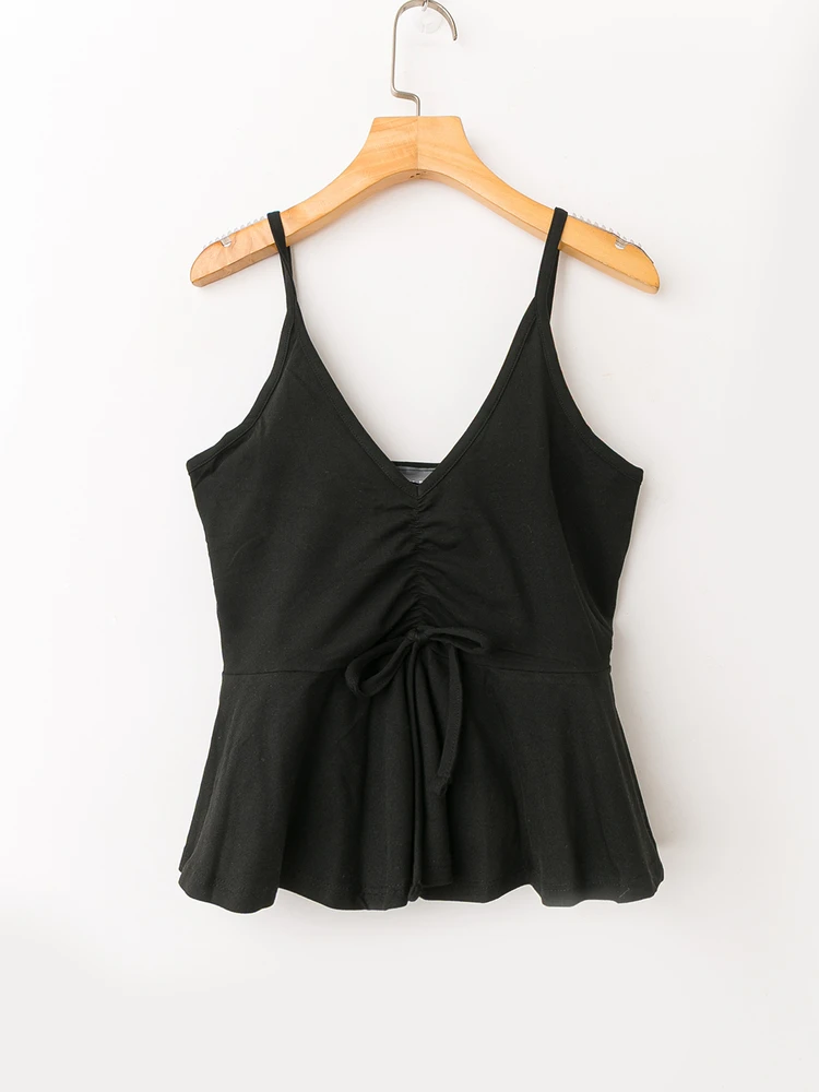 Summer Casual Comfortable Versatile Simple Elegance Short V-neck Sleeveless Tank Top Korean Style Women's Fashion Vest