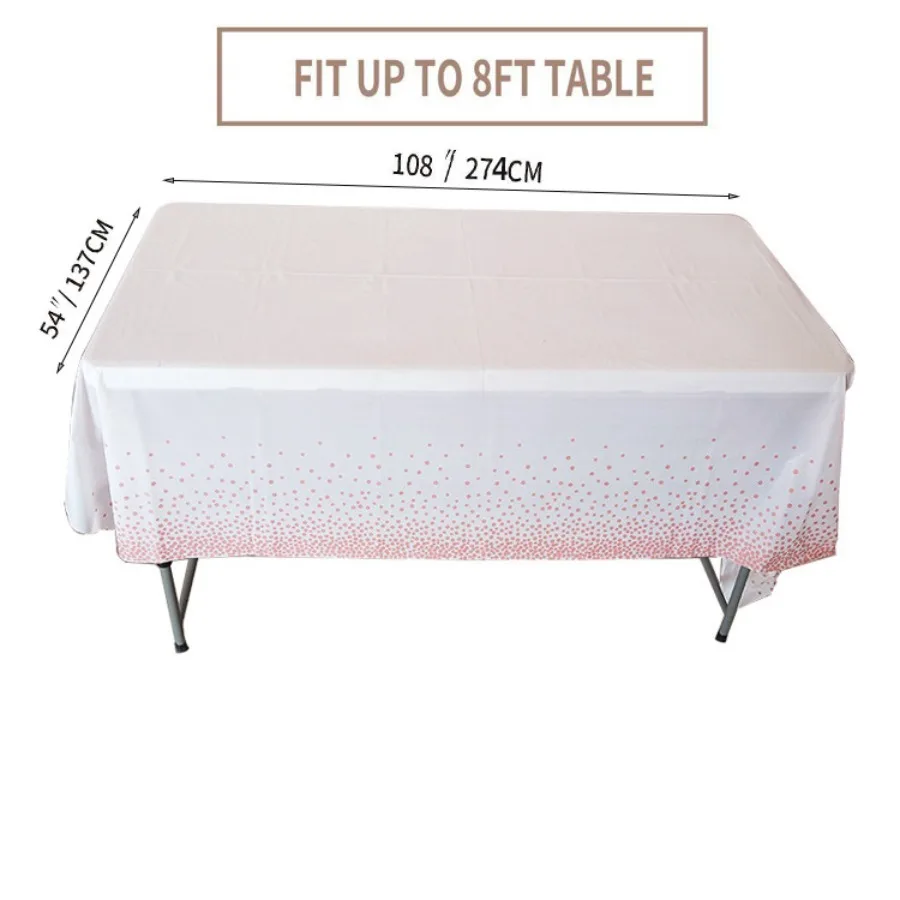 Hot stamping tablecloth, gold pink, blue, black dots, birthday parties, wedding parties, disposable PE tablecloth