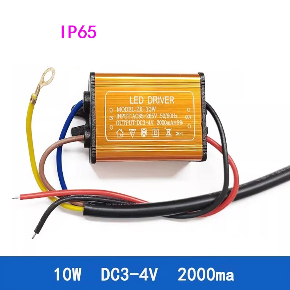 

LED Driver ZX-10W Adapter Transformer AC85V-265V DC3-4V 2000mA Waterproof IP65 Power Supply For Spot Light
