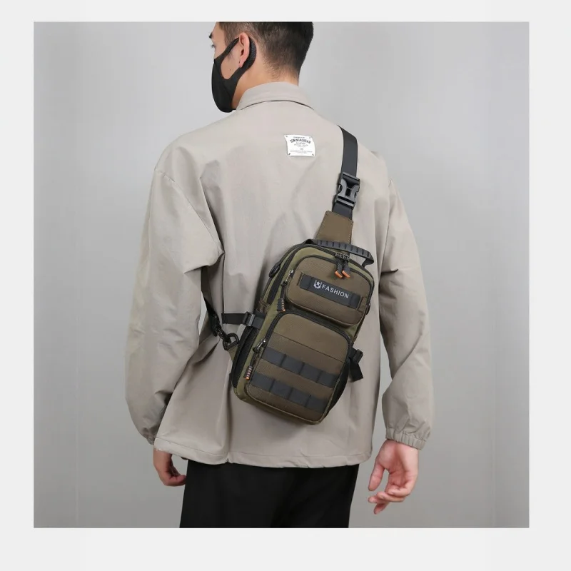 New Men's Oxford Cloth Crossbody Bag, Large-Capacity Sports Shoulder Bag, Korean-Style Versatile Chest Bag