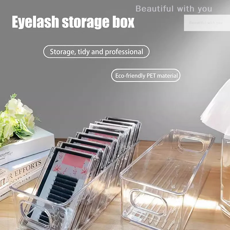 

Transparent Eyelash Storage Box Makeup Organizer False Eyelashes Glue Pallet Holders Grafting Eyelashes Extension