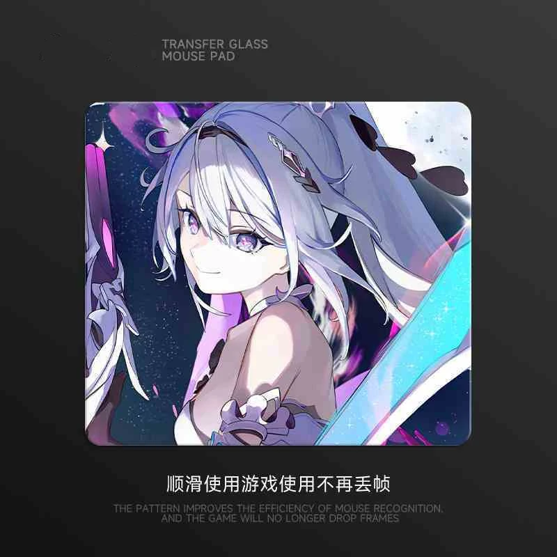 

Animation Anime Girl Glass Mouse Pad without Locking Edge Mouse Pad Simple Pad Student Computer Laptop Table Mouse Mat Office