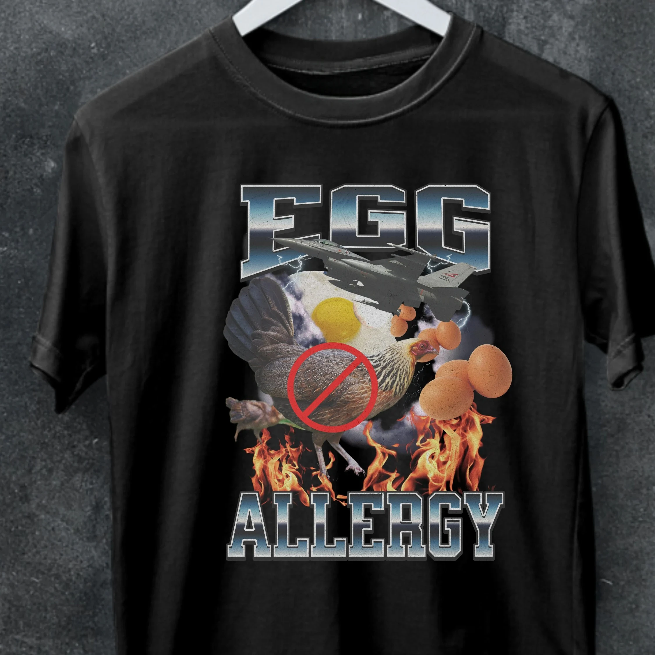 مضحك البيض الحساسية تي شيرت خالية من البيض الجرافيك المحملة الصيف الرجال والنساء فضفاضة وتنفس تي شيرت الأعلى