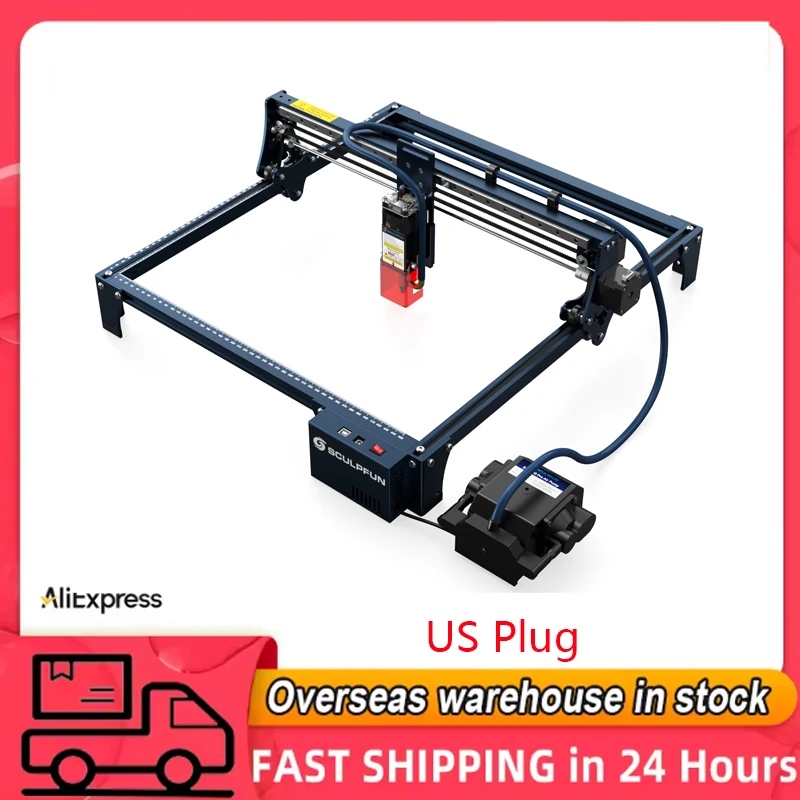 

SCULPFUN S30 5W Laser Engraver Cutter Automatic Air-assist 0.06x0.06mm Laser Focus 32-bit Motherboard 410x400mm Engraving Area