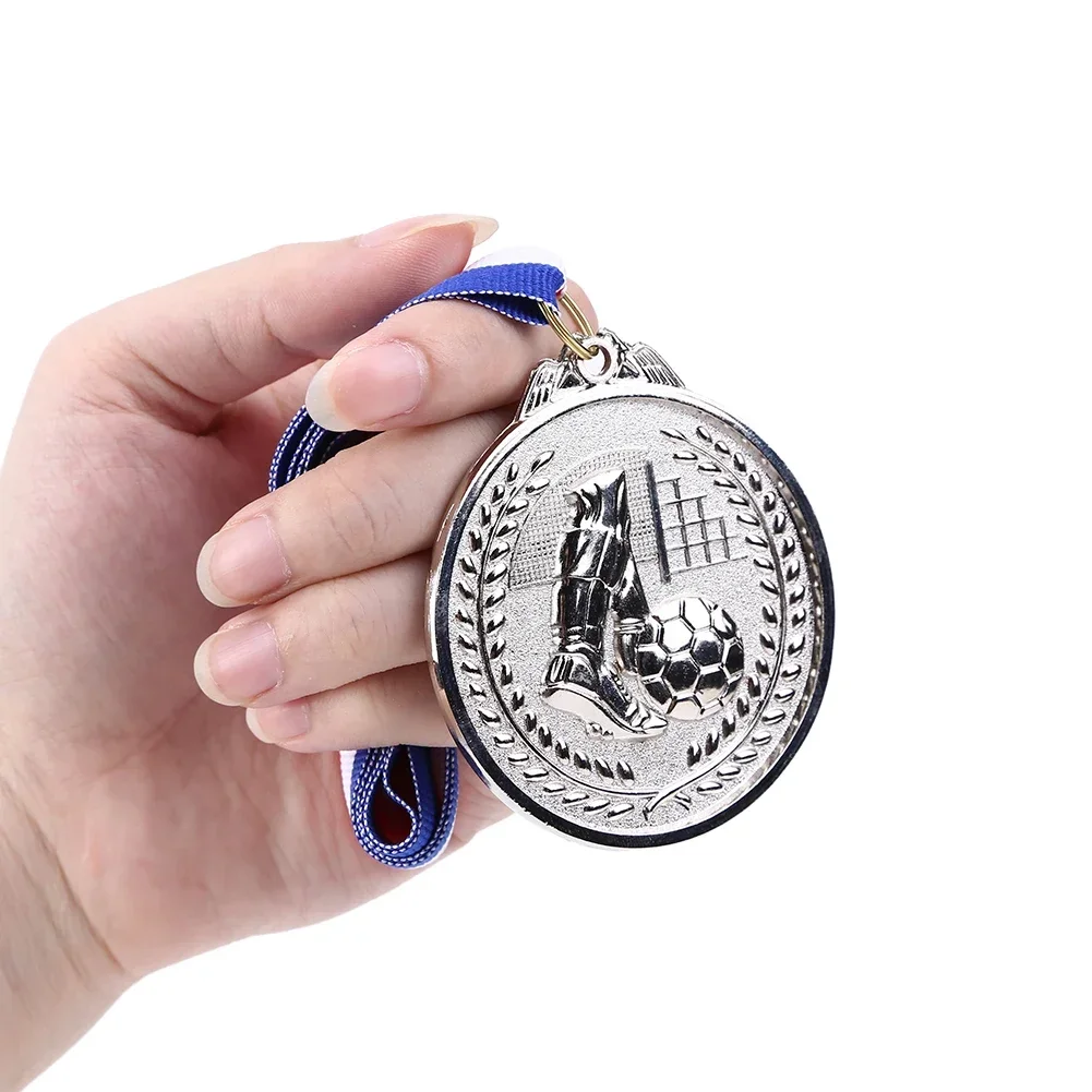 1PC Football Gold Silver Trophies Medal Winners Rewards Encouragement Badge Outdoor Competition Sports Games Souvenirs