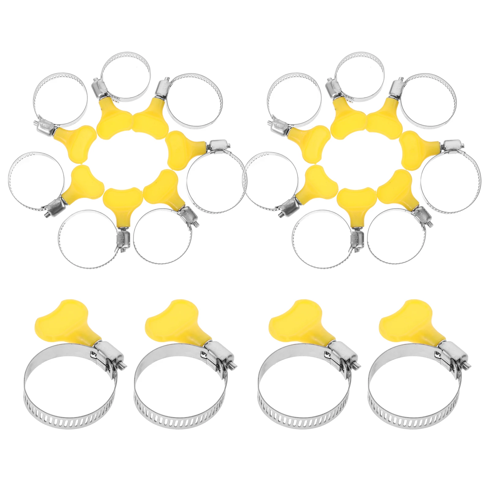 

20 Pcs Hose Clamp Adjustable Stainless Steel Metal Band Clamps Gas Clip Durable Anti Corrosion Car Appliance Machinery Hardware