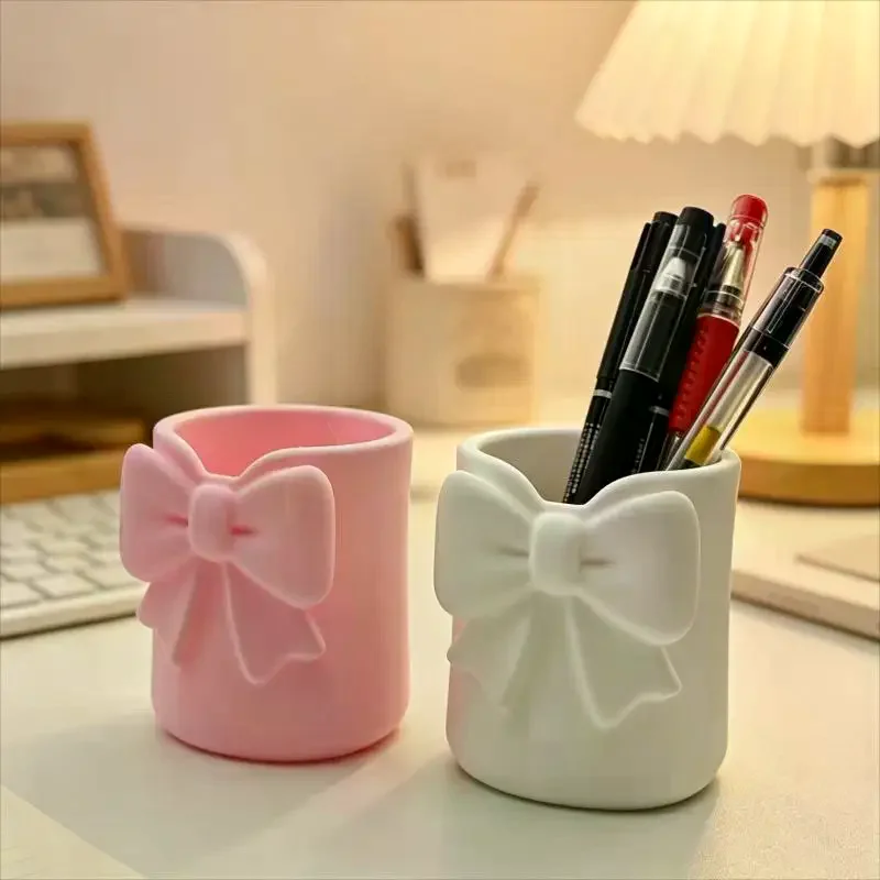 3D Stylish Desk Storage Bucket Multifunctional Makeup Brush Organizer Pen Holder For Eyebrow Brush