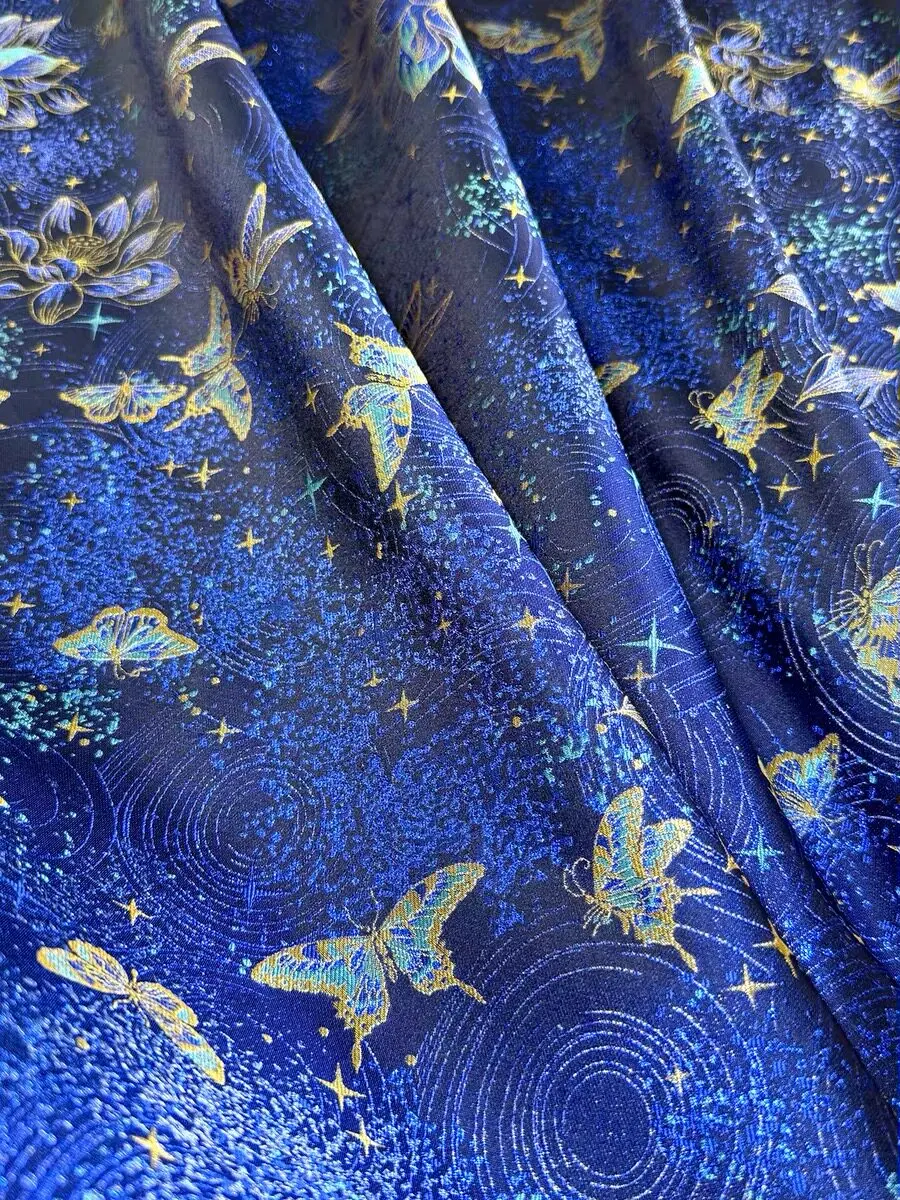 Song Brocade Designer Fabric Pure Silk for Hair Clips Skirts Waistcoats Pillows and Textile Projects