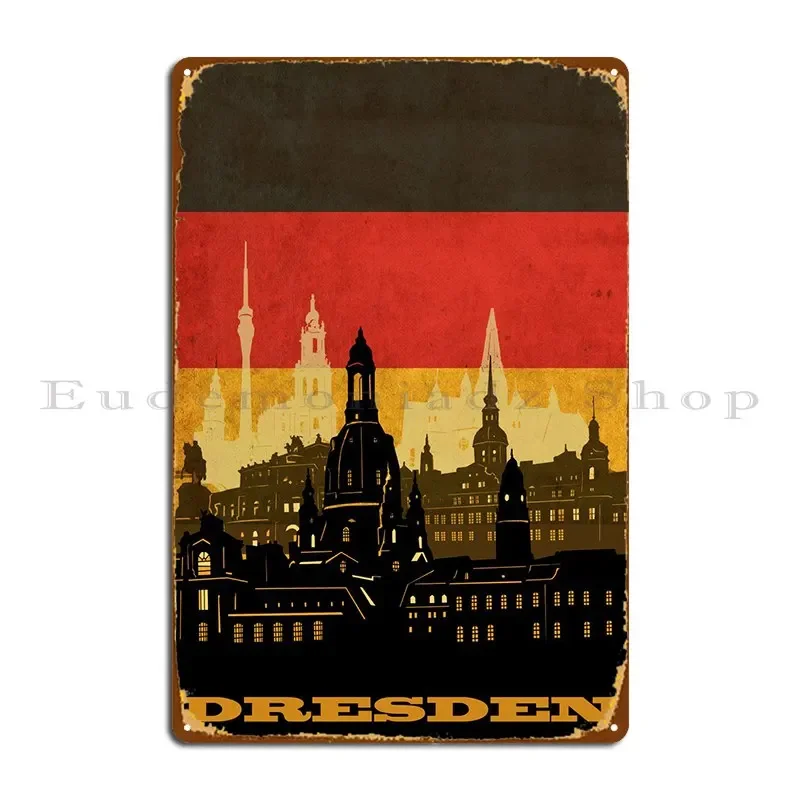 Dresden City Flag Metal Sign Wall Cave Wall Pub Garage Classic Customize Tin Sign Poster