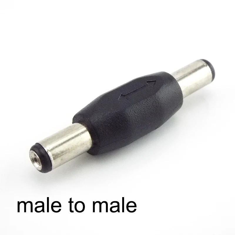 Conector de toma de corriente de 5,5x2,1mm/5,5x2,1mm CC, doble macho a macho, hembra a hembra, adaptador de conector de montaje de Panel CCTV