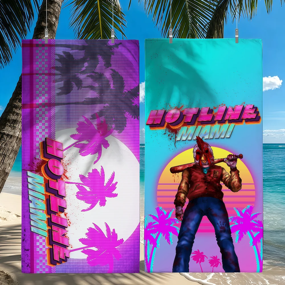 Game H-Hotline M-Miami Towel Quick Drying Beach Towels Are Suitable For Swimming Pools Camping Yoga And The Gym