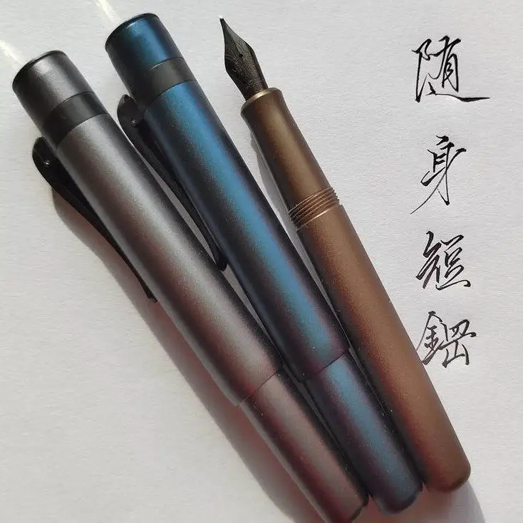 

Mini Hongdian Short Metal Pocket Fountain Pen Cartridge System Luxury Gift Stylish Business Student Calligraphy Pen M2