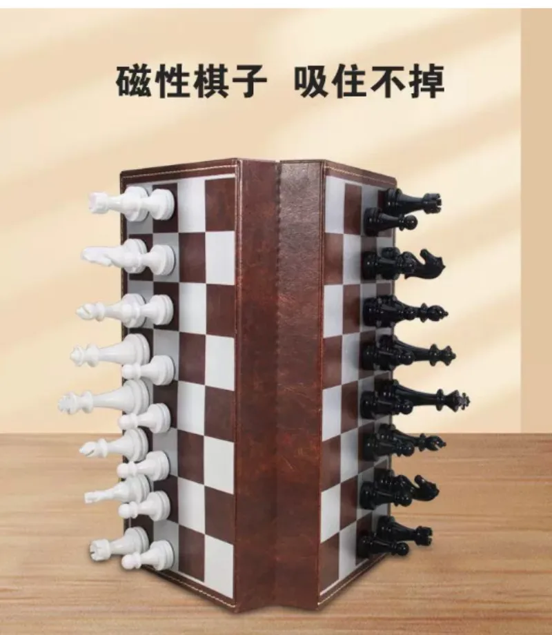 2-in-1 Foldable Magnetic Chess Set, Premium Acrylic Chess Pieces For Kids Family Entertainment