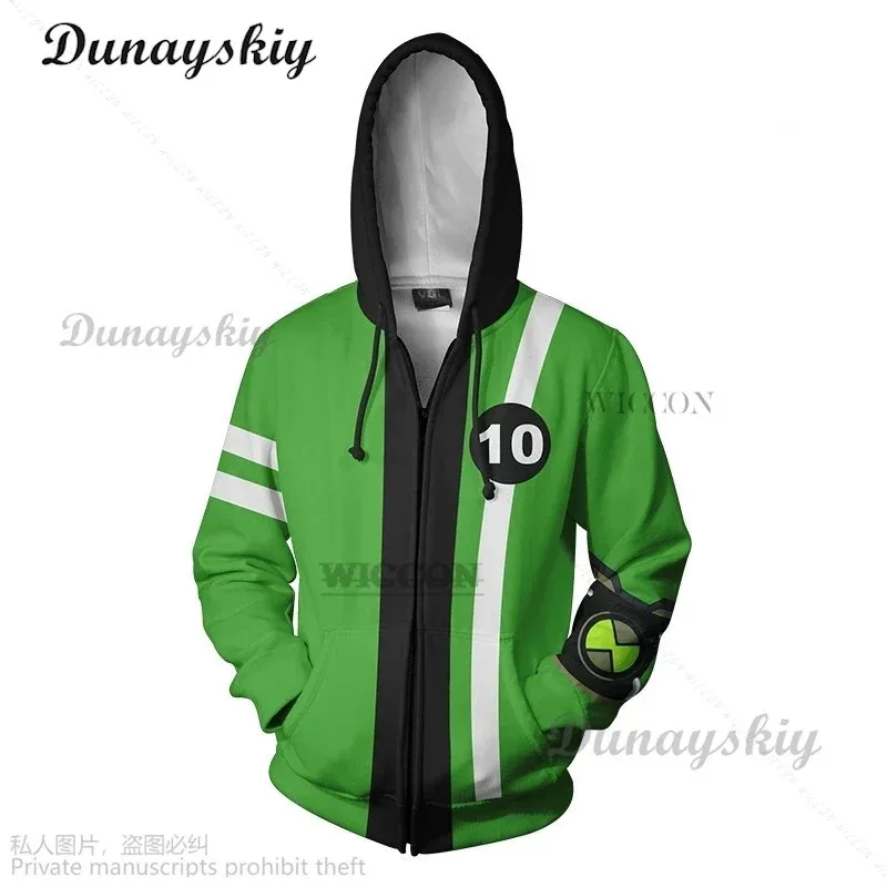 Anime Ben10 Tennyson Cosplay Hoodie Cartoon Pullover Hooded Sweatshirt Adult Men Fantasia Cos Jacket Sweatshirt Streetwear Coat