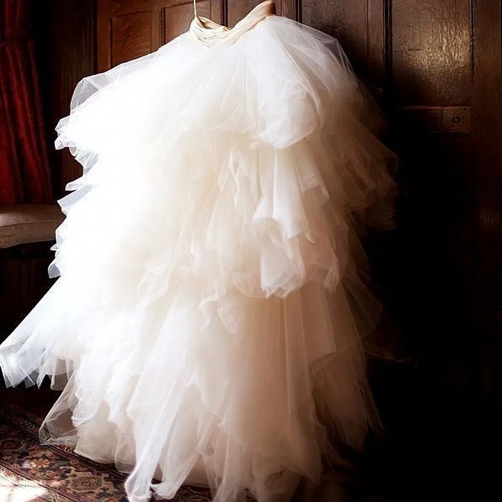 

Lush Long Women Skirts Wedding Photography Maxi Skirts White Tierred Tulle Bridal Skirts Custom Made Skirts