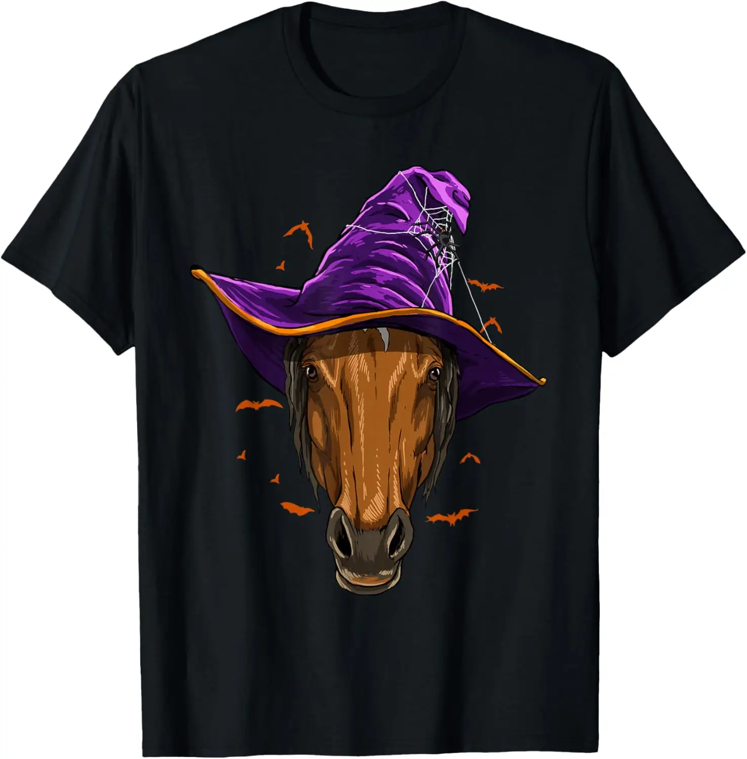 

Horse Witch Hat Halloween Graphic Tee Funny Horse Lover Equestrian T-Shirt