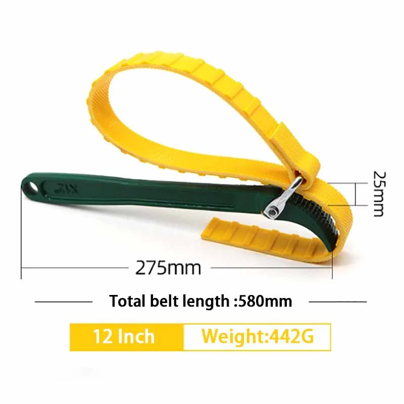 Imagem -05 - Cinto Manguito Oil Filter Wrench Truck Remover Repair Tools Cadeia tipo Chave Pesada Chaves Treliça 12 16 Ajustável