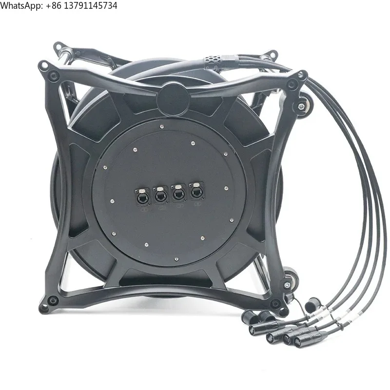 Professional Ethernet Snake Cable Drum Die-Cast Aluminum Reel Stackable RJ45 to RJ45 30M-80M Cat 5/6/6A UTP/FTP/STP