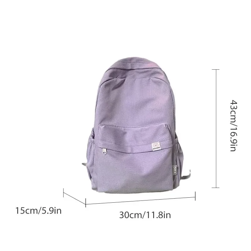 Women\'s Large Capacity Simple Cute Solid Color Student Bag Candy Color Cute Backpack