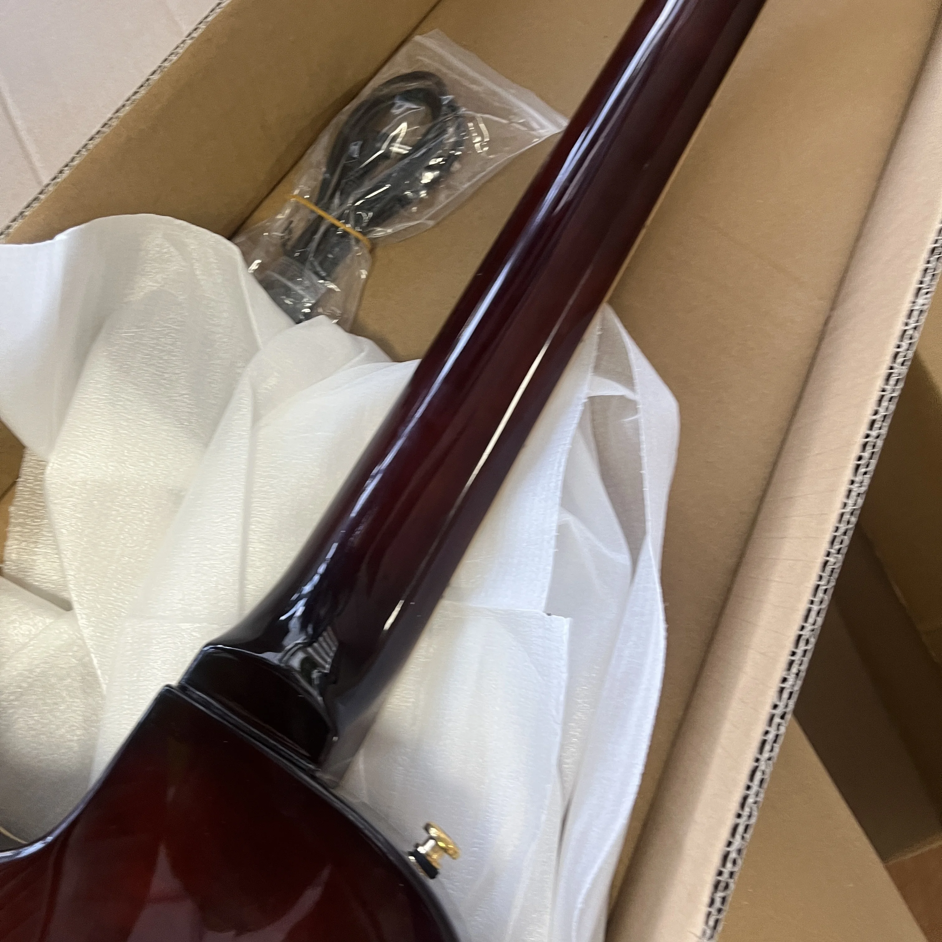 تخصيص البني الغيتا الكهربائية زيبرا بيك اب الذهب الملحقات خشب الورد الأصابع خشب الكرز الجسم شحن مجاني