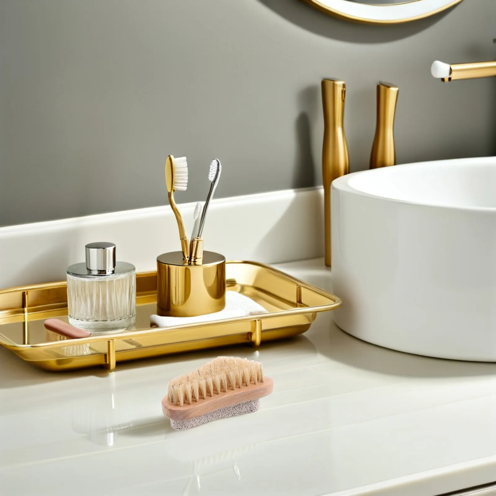 

2Pcs Dual Function Foot Care Brush with Pumice Stone and Bristles for Exfoliation Callus Treatment Pedicure Tool for Dry Wet