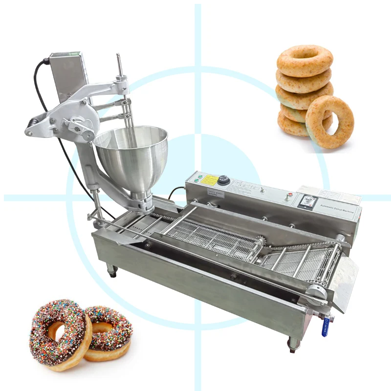 Automatic Multiple Shape Doughnut Making Machine For Sweets Bakeries Circular Spherical  Flower Shaped Donuts Machine