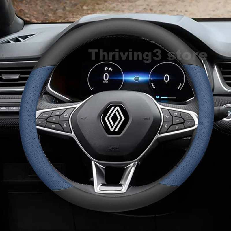 

Leather Car Steering Wheel Cover For Renault Captur E-Tech Hybrid Clio 2014-2024 Auto interior Renault Captur 2024 Accessories