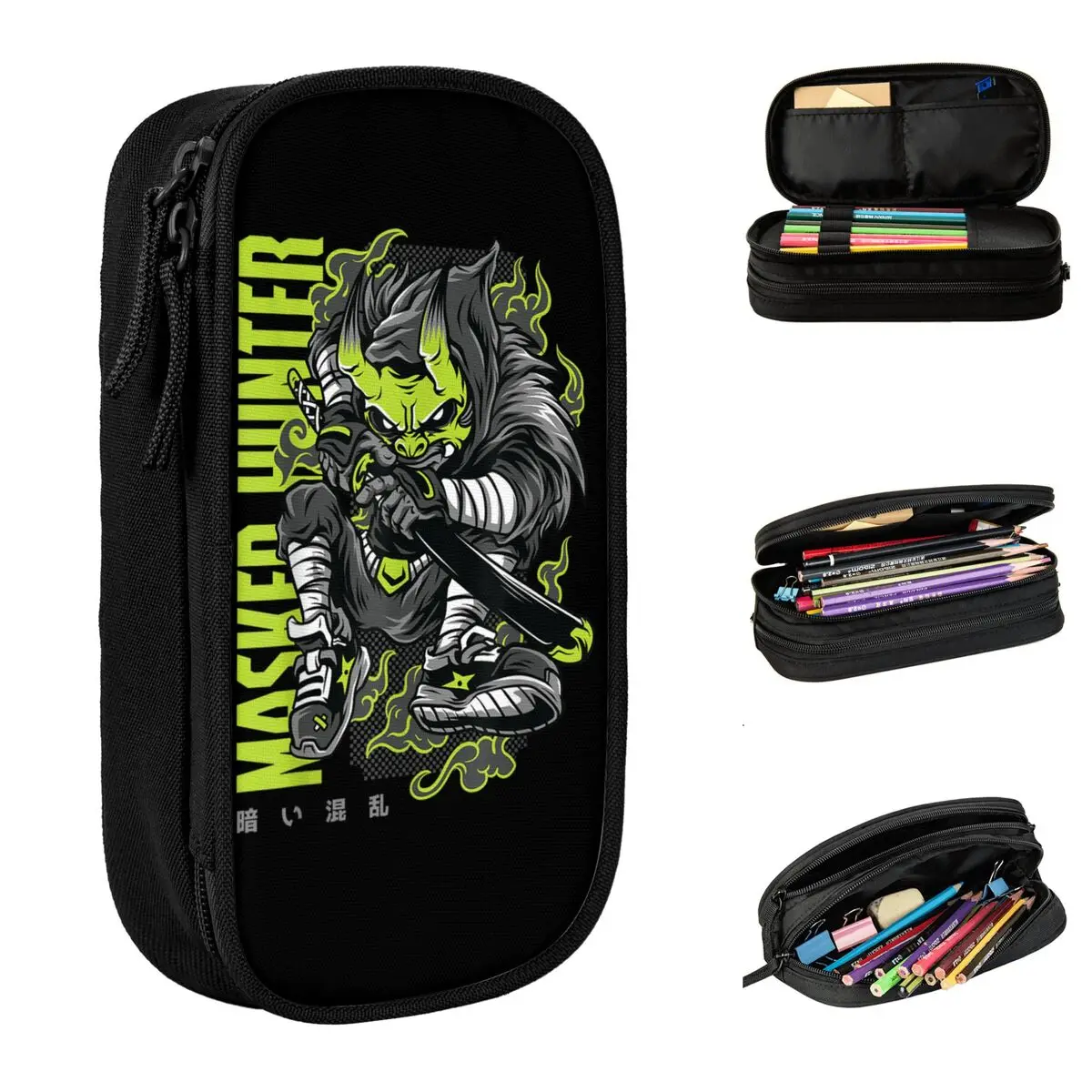 

Monster Hunter Game Pencil Cases Pencilcases Pen Holder for Girl Boy Large Storage Pencil Bags School Supplies Zipper Stationery