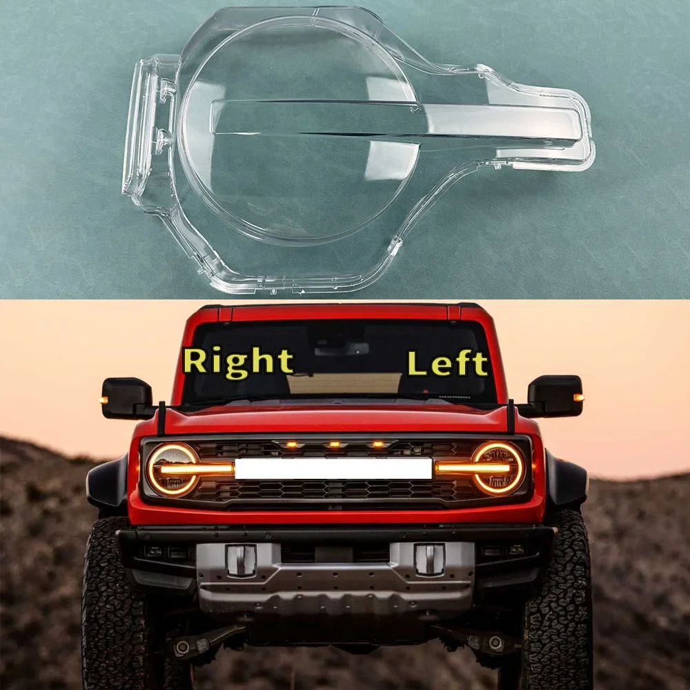 Transparent Lamp Shell Lampcover Plexiglass Replace The Original Lampshade For Ford Bronco 2021 2022 2023 Headlight Cover Lens