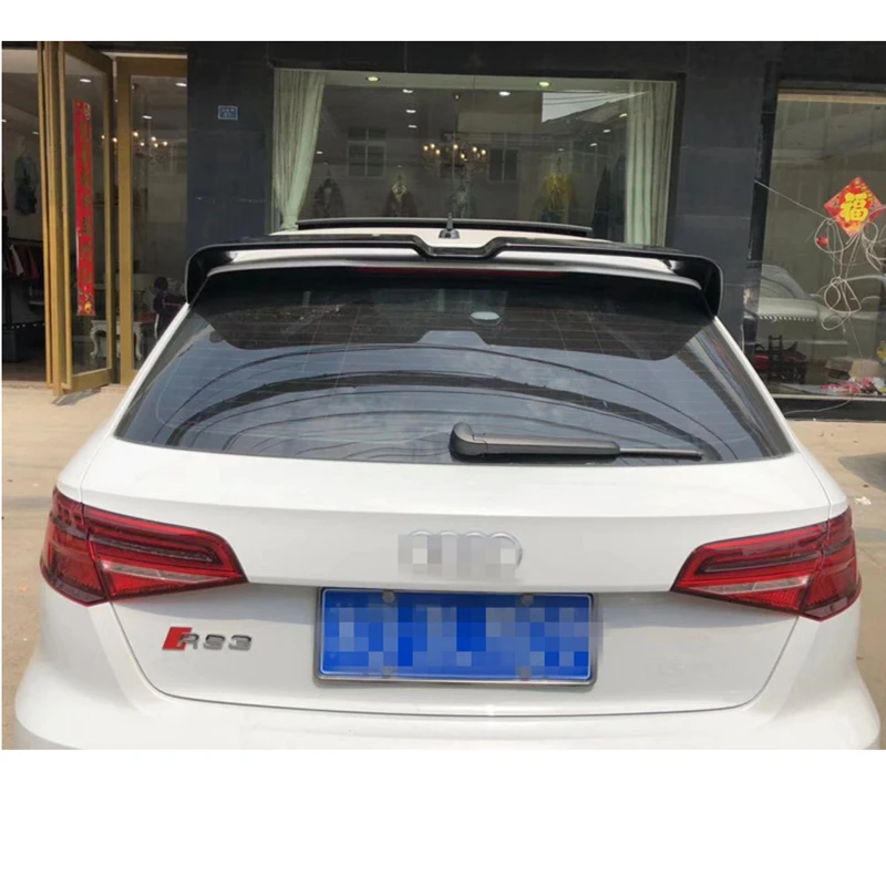 Oettinger Style For Audi A3 8V Hatchback Roof Spoiler 2012 - 2020 ABS Material Carbon Look Car Rear Trunk Wing Accessories Body